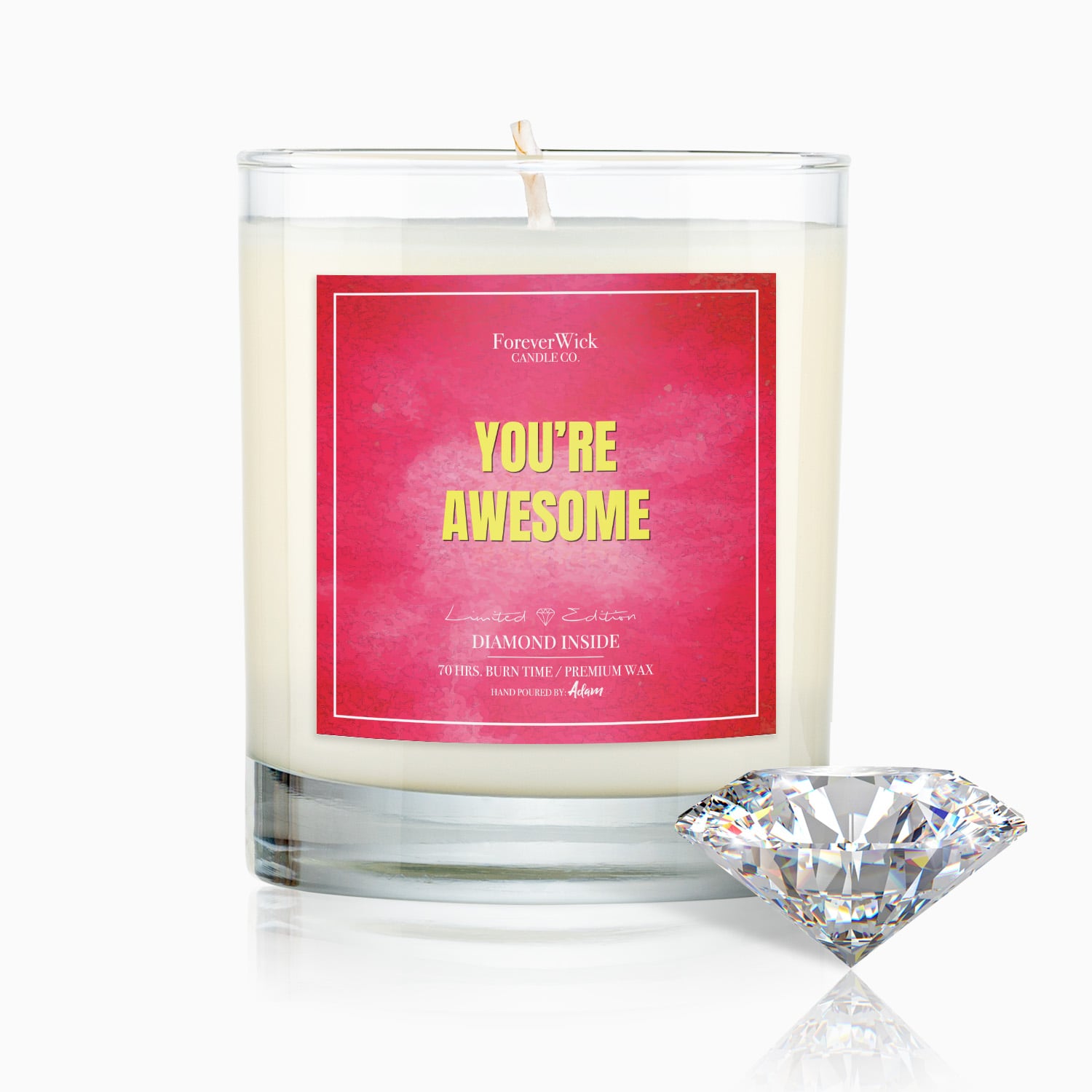 You’re Awesome Diamond Candle