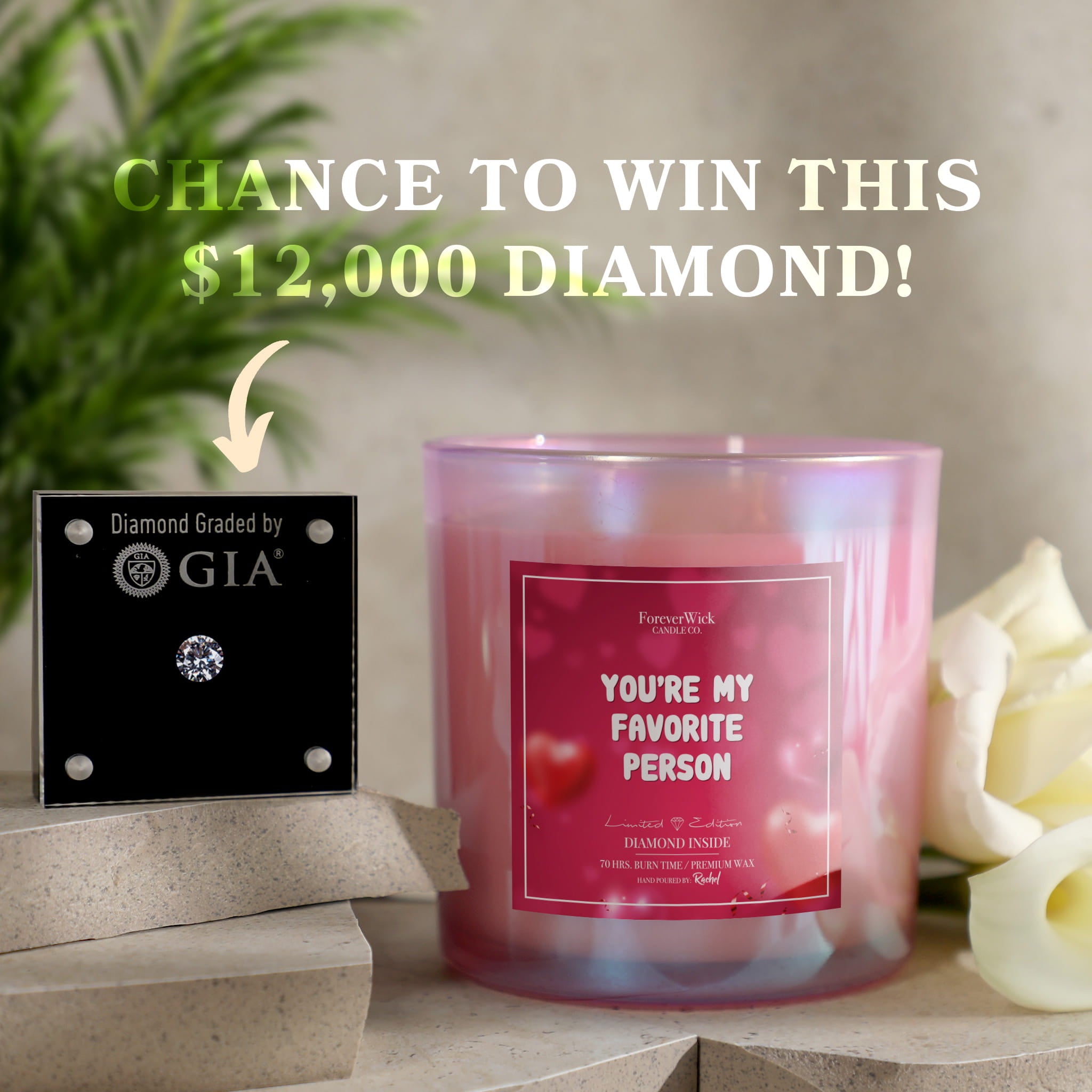 You're My Favorite Person Sparkle Diamond Candle