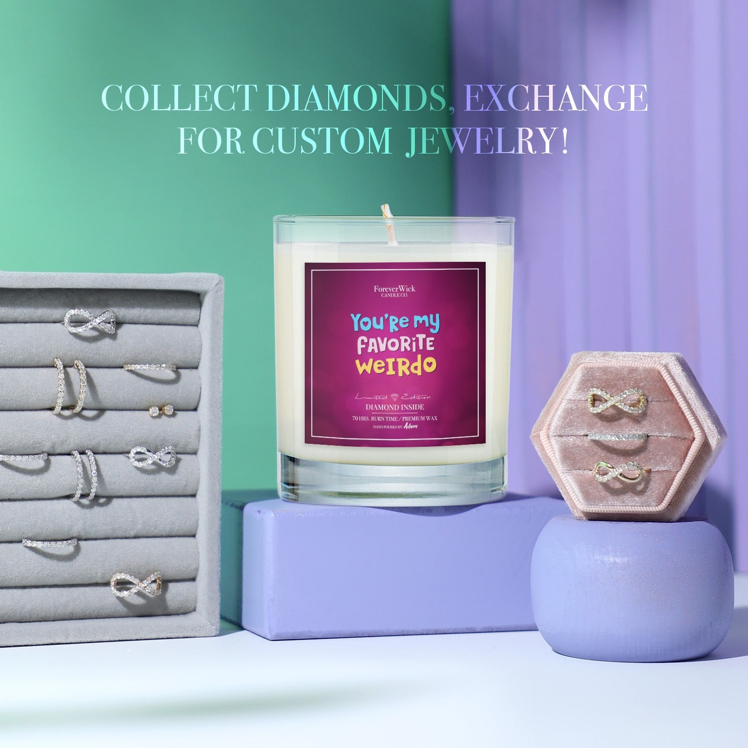 You're My Favorite Weirdo Diamond Candle