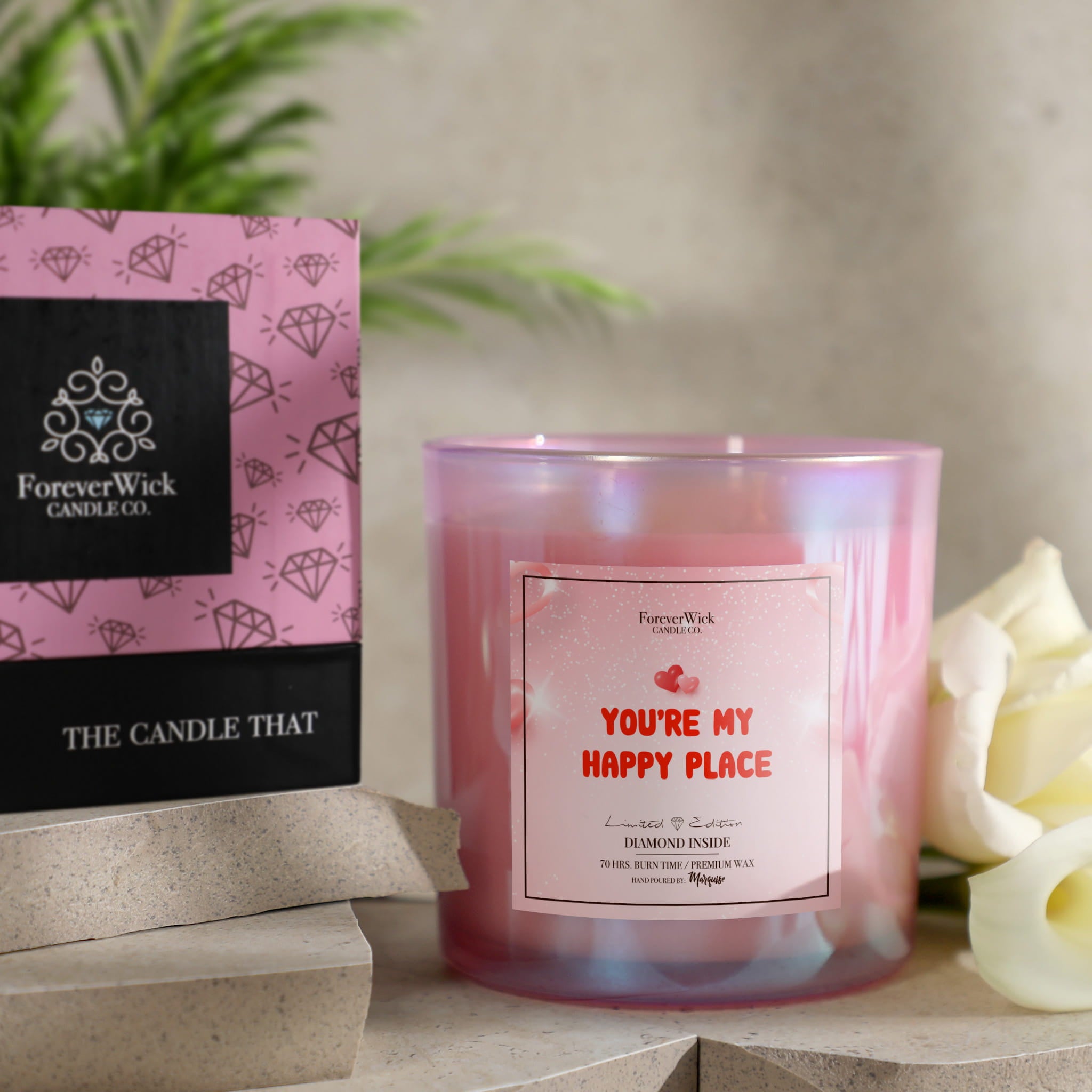 You’re My Happy Place Sparkle Diamond Candle