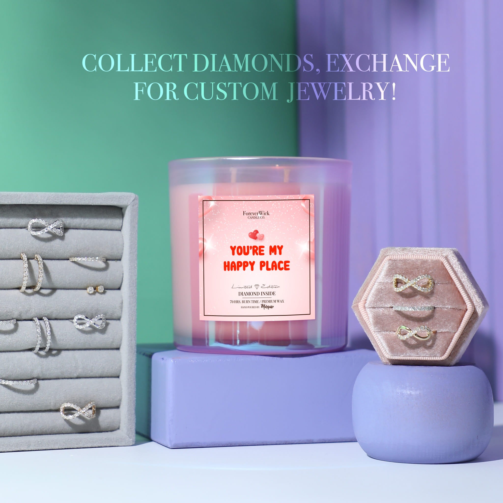 You’re My Happy Place Sparkle Diamond Candle