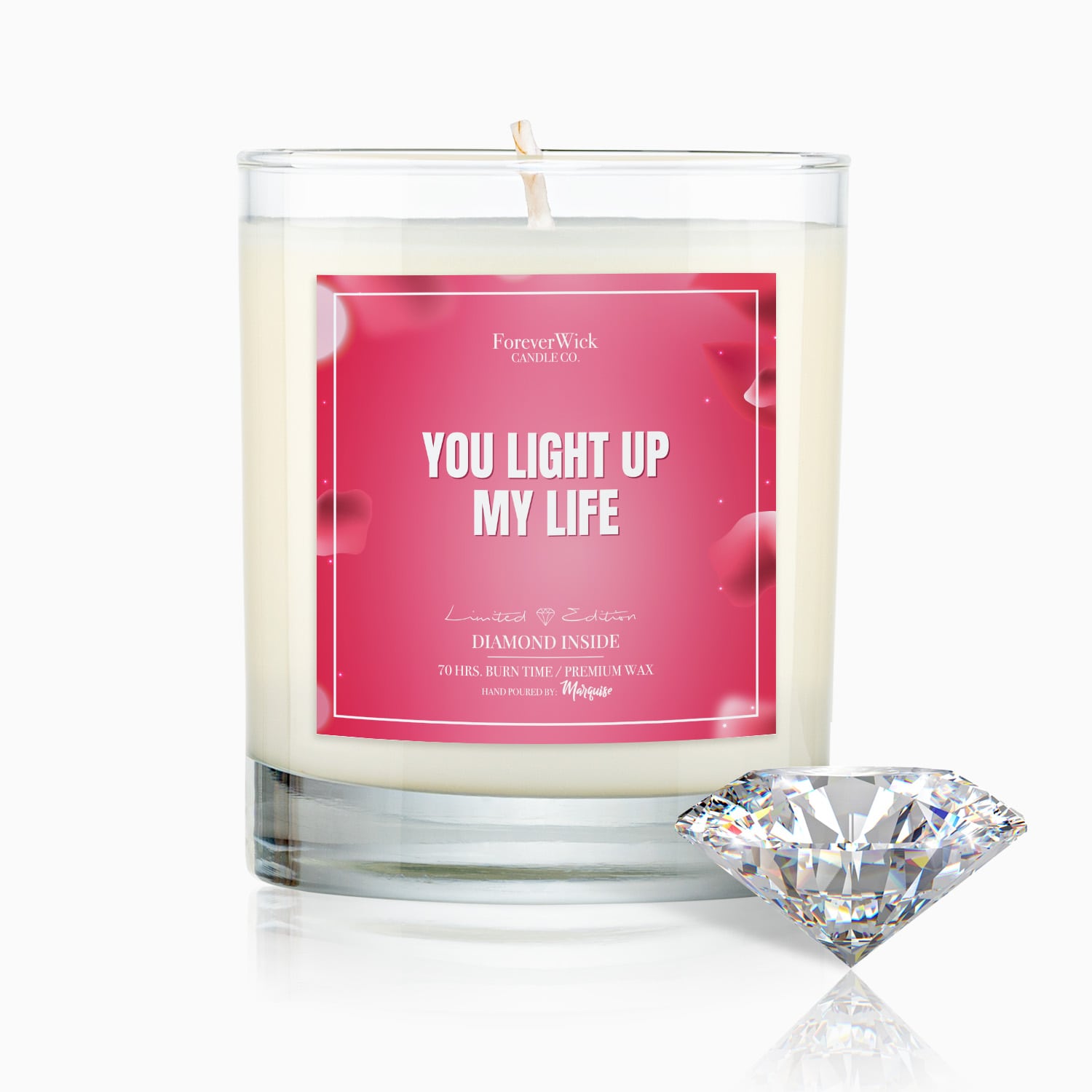 You Light Up My Life Diamond Candle