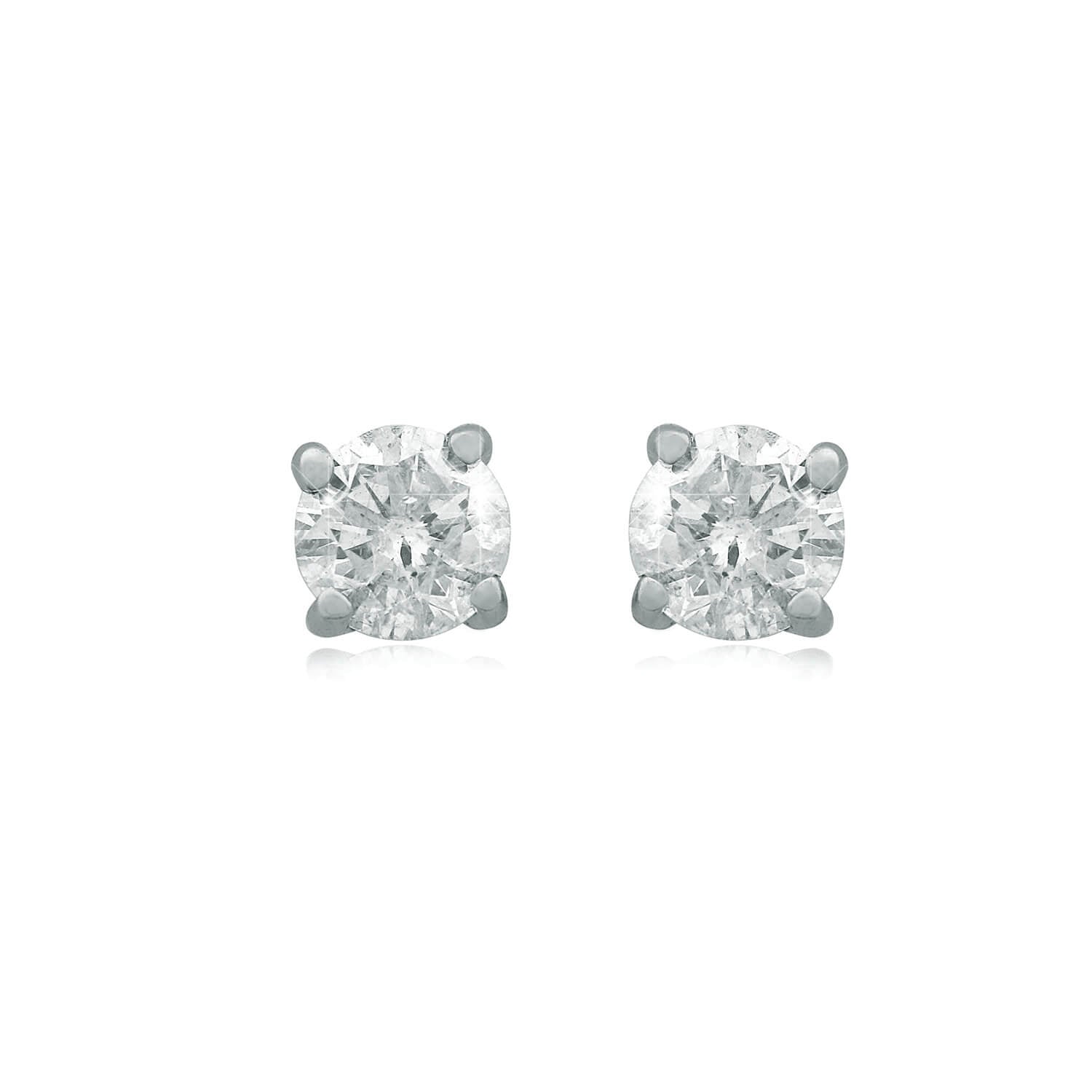 Four claw diamond stud earrings Outlet