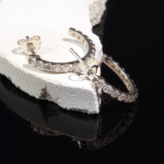Half Hoop 30 Diamond Earrings