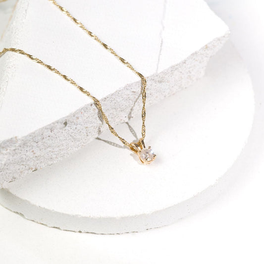 Round .20ct Diamond Solitaire Pendant Necklace