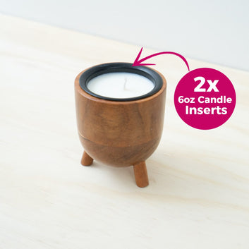 Mango Wood Refillable VSL <br> Diamond Candle