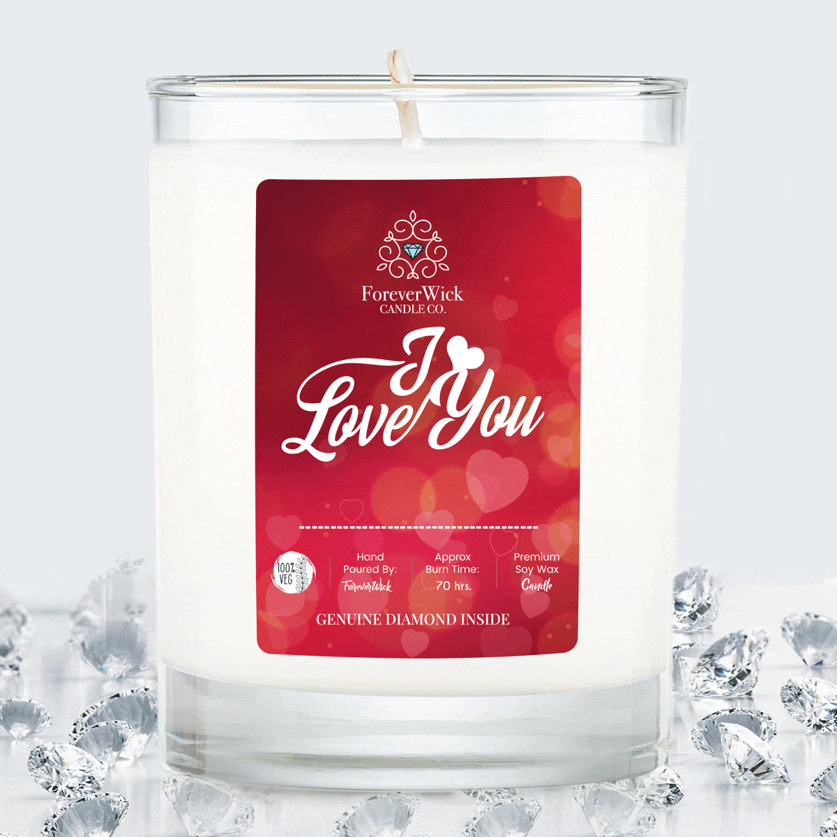 Personalized I love You Diamond Candle ForeverWick Candle