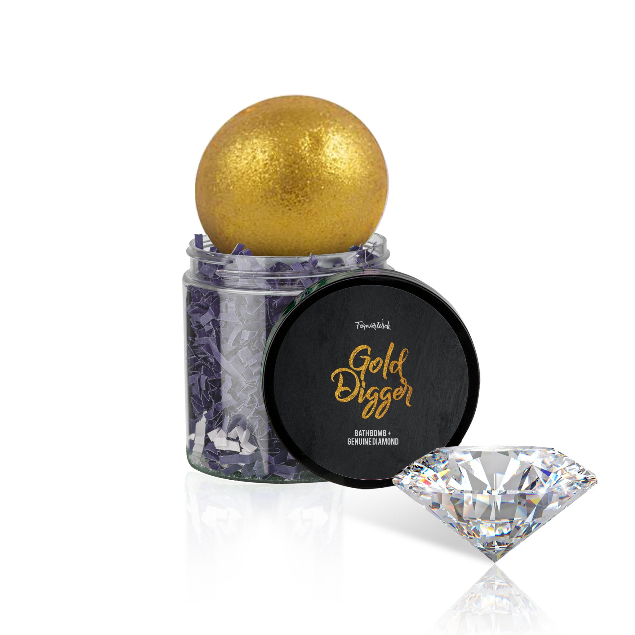 Gold Digger Bath Bomb + Genuine Diamond