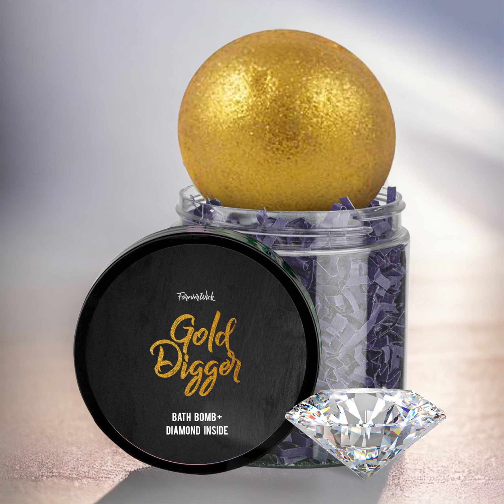 Gold Digger Bath Bomb + Genuine Diamond