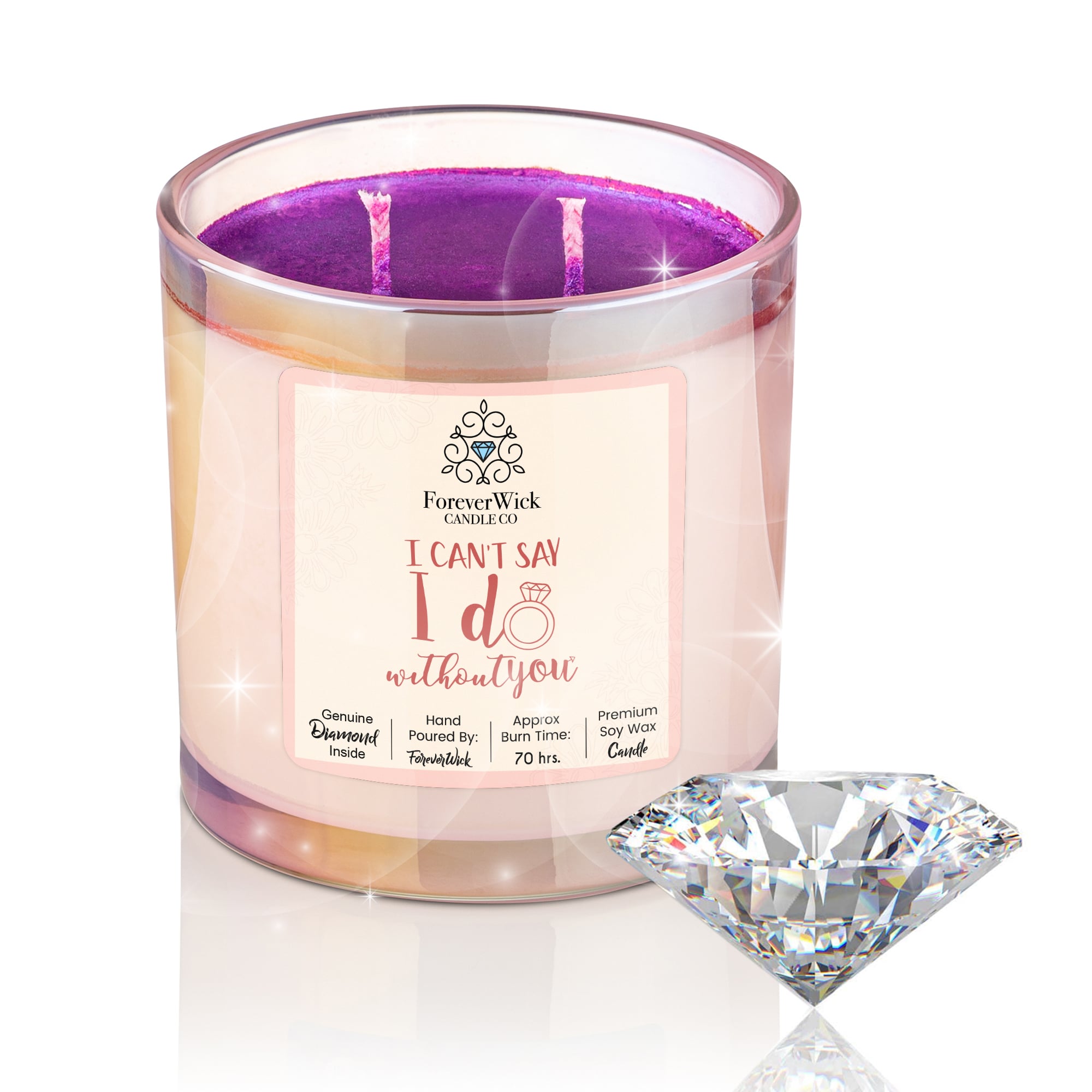 I Can't Say I DO Without YOU Diamond Candle