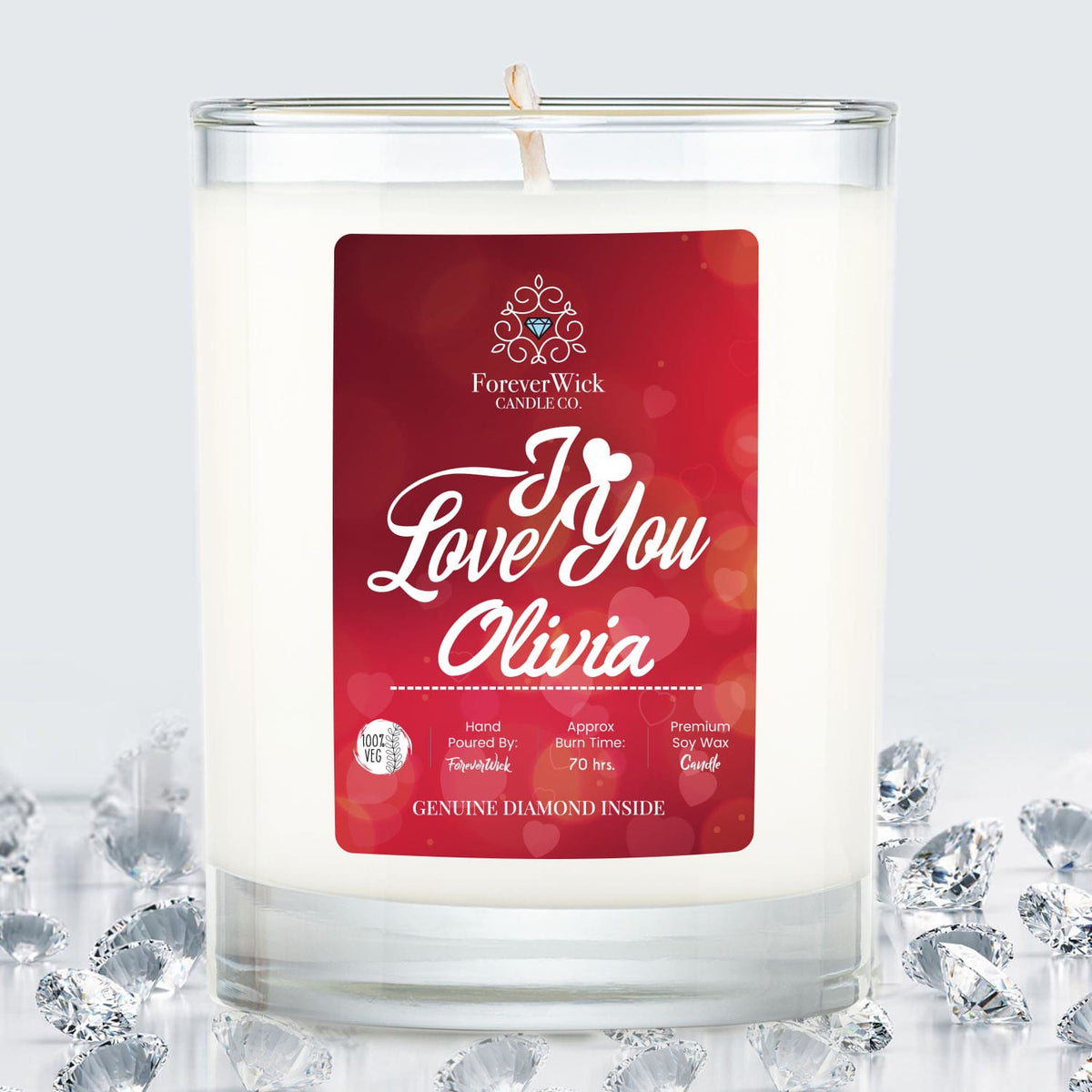 Personalized I love You Diamond Candle ForeverWick Candle