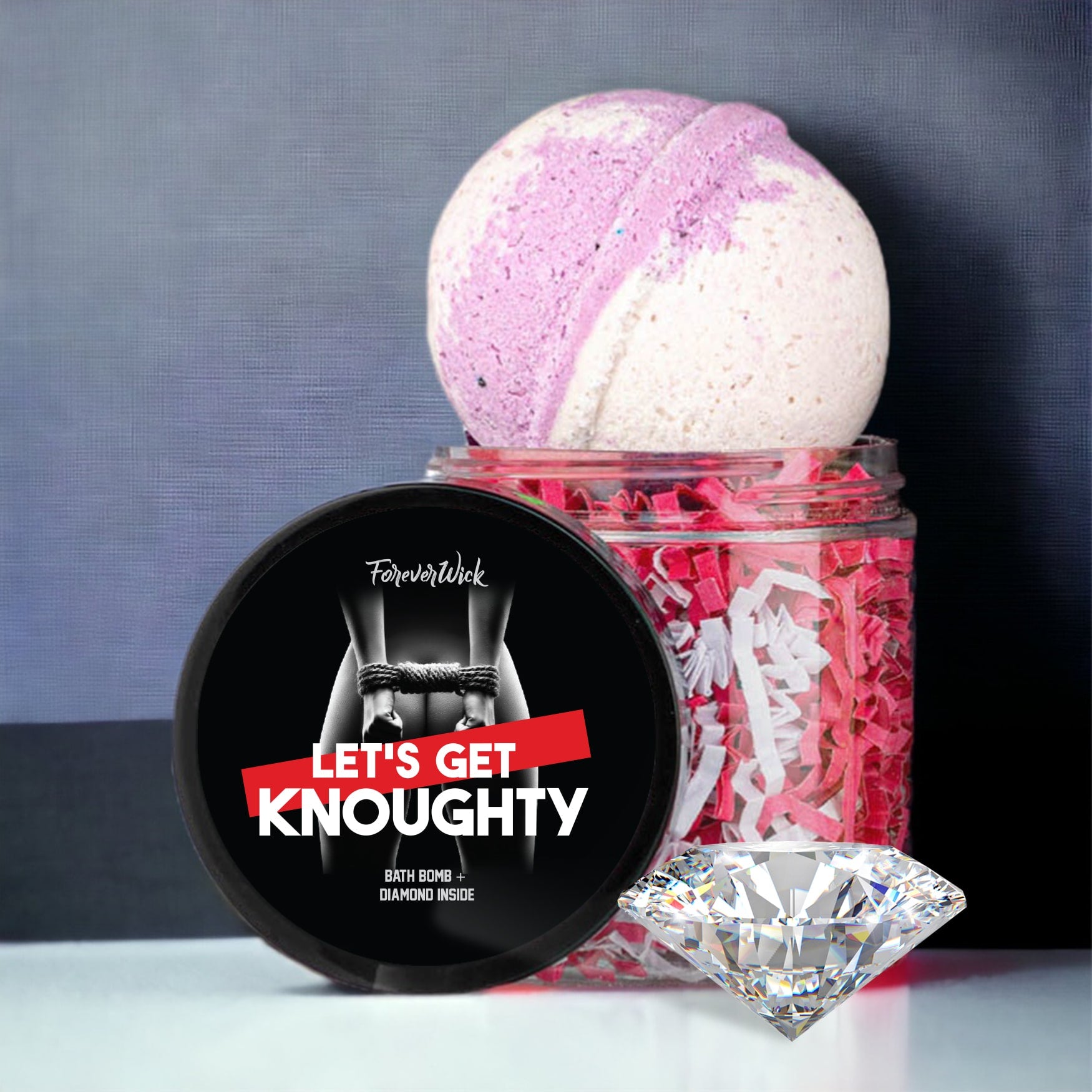 Let's Get Knoughty Luxury Bath Bomb + Genuine Diamond