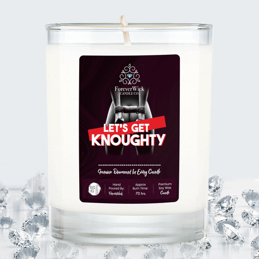 Personalized Let's Get Knoughty Diamond Candle