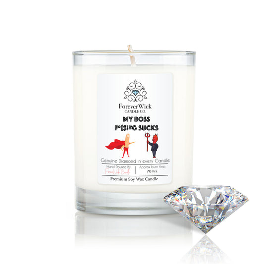 My Boss F*{$!#G Sucks Diamond Candle
