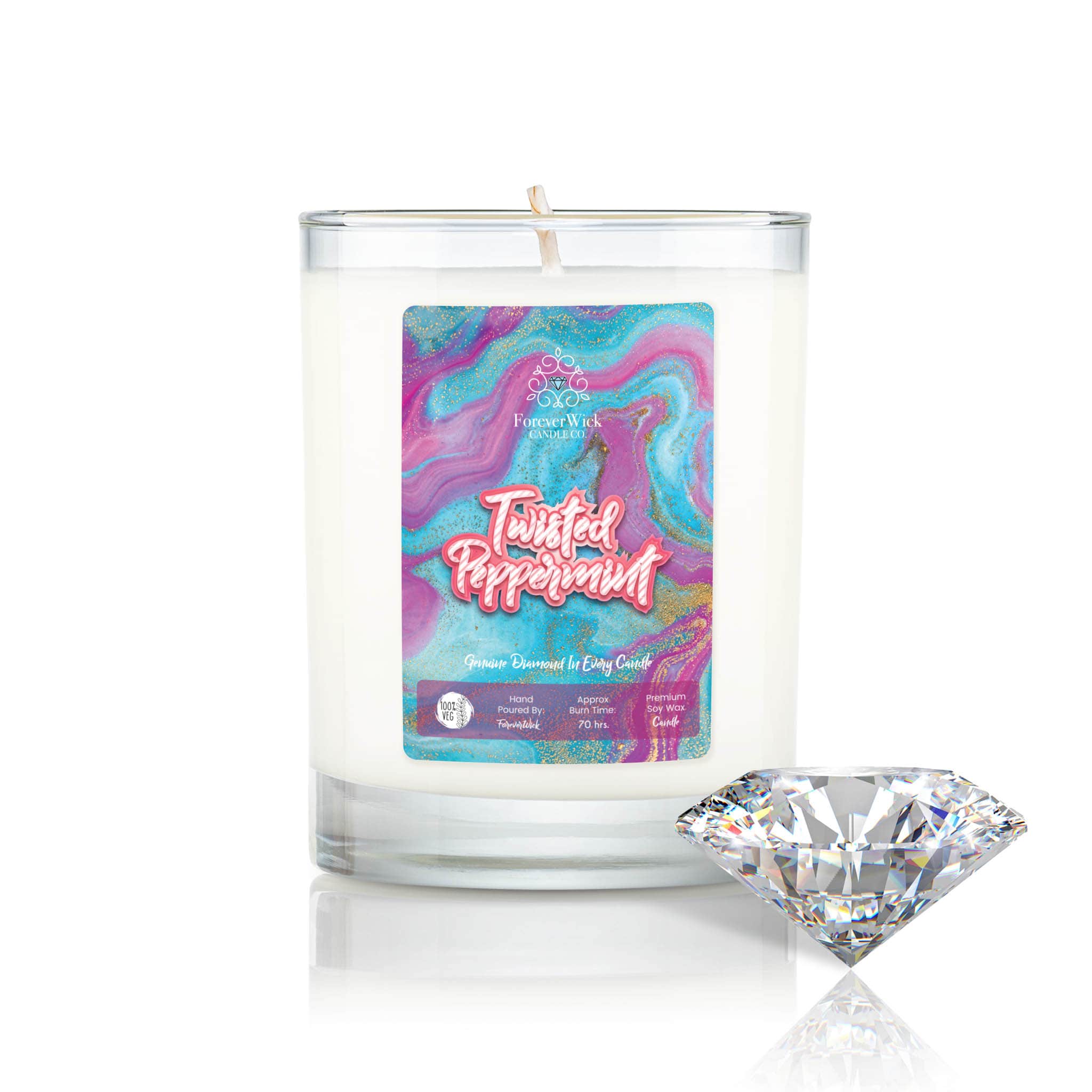 Twisted Peppermint Diamond Candle