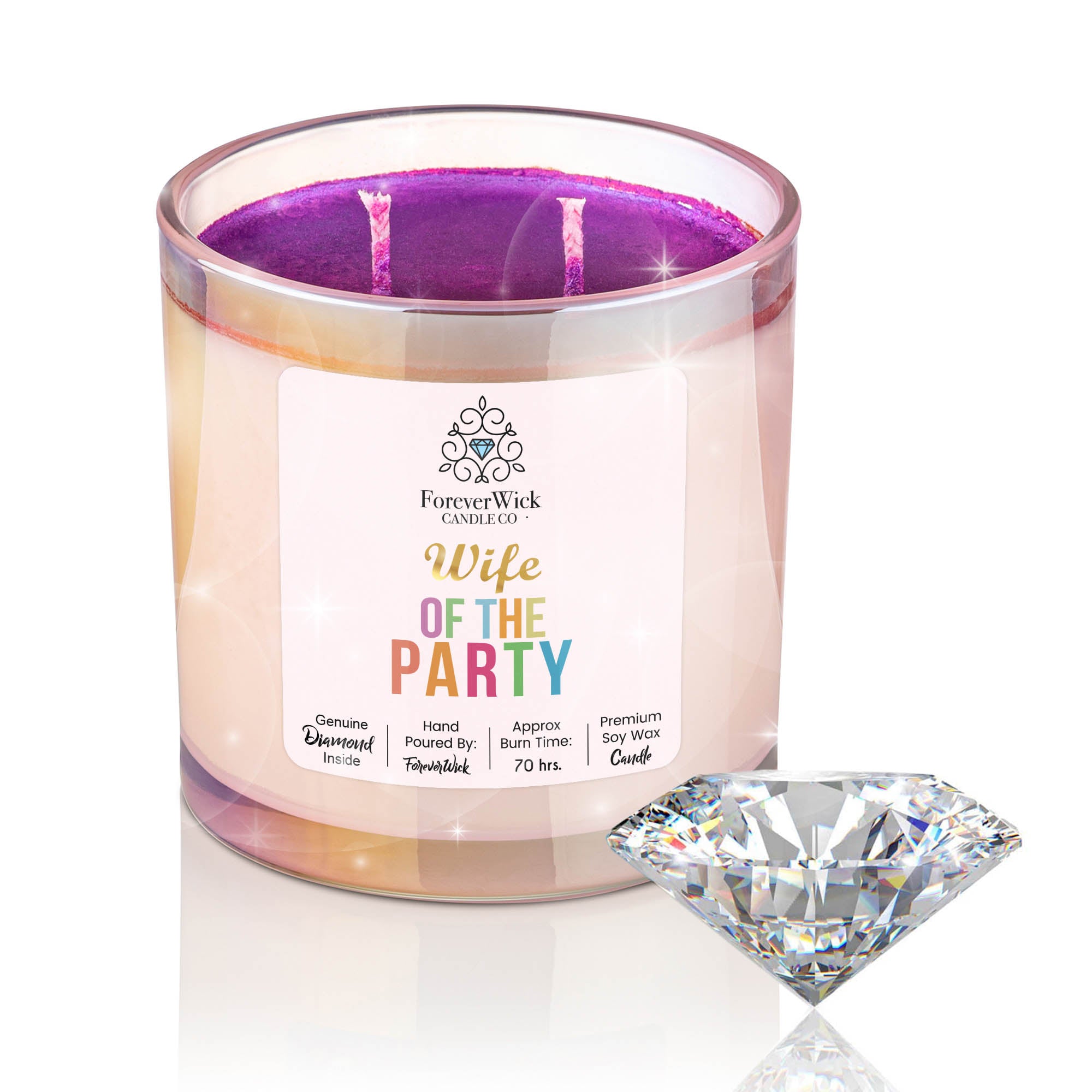 Wife Of The Party Diamond Candle